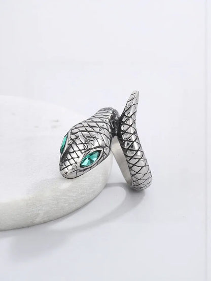 Green Eyes Snake Ring