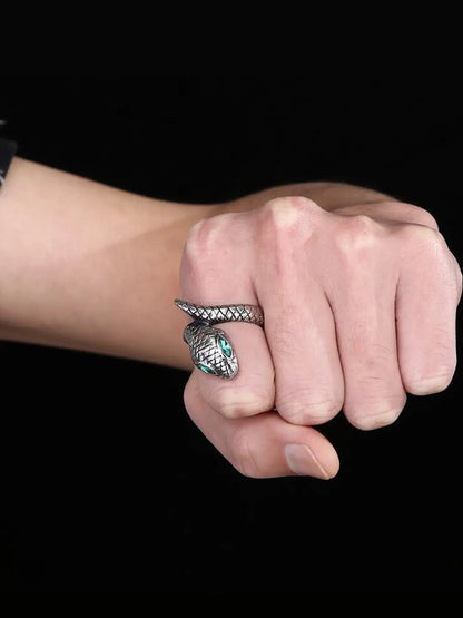 Green Eyes Snake Ring